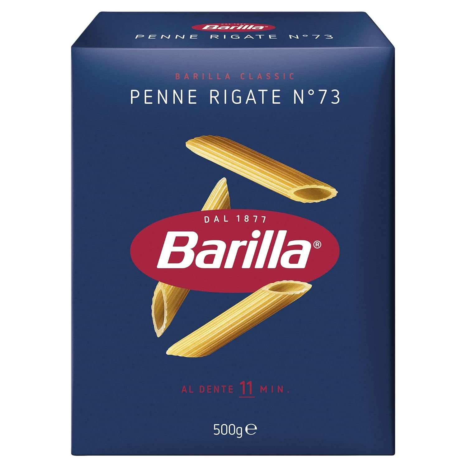 Těstoviny Barilla Classic Penne Rigate Nr. 73 z vysoce kvalitní tvrdé pšenice, vždy al dente (1 x 500 g)