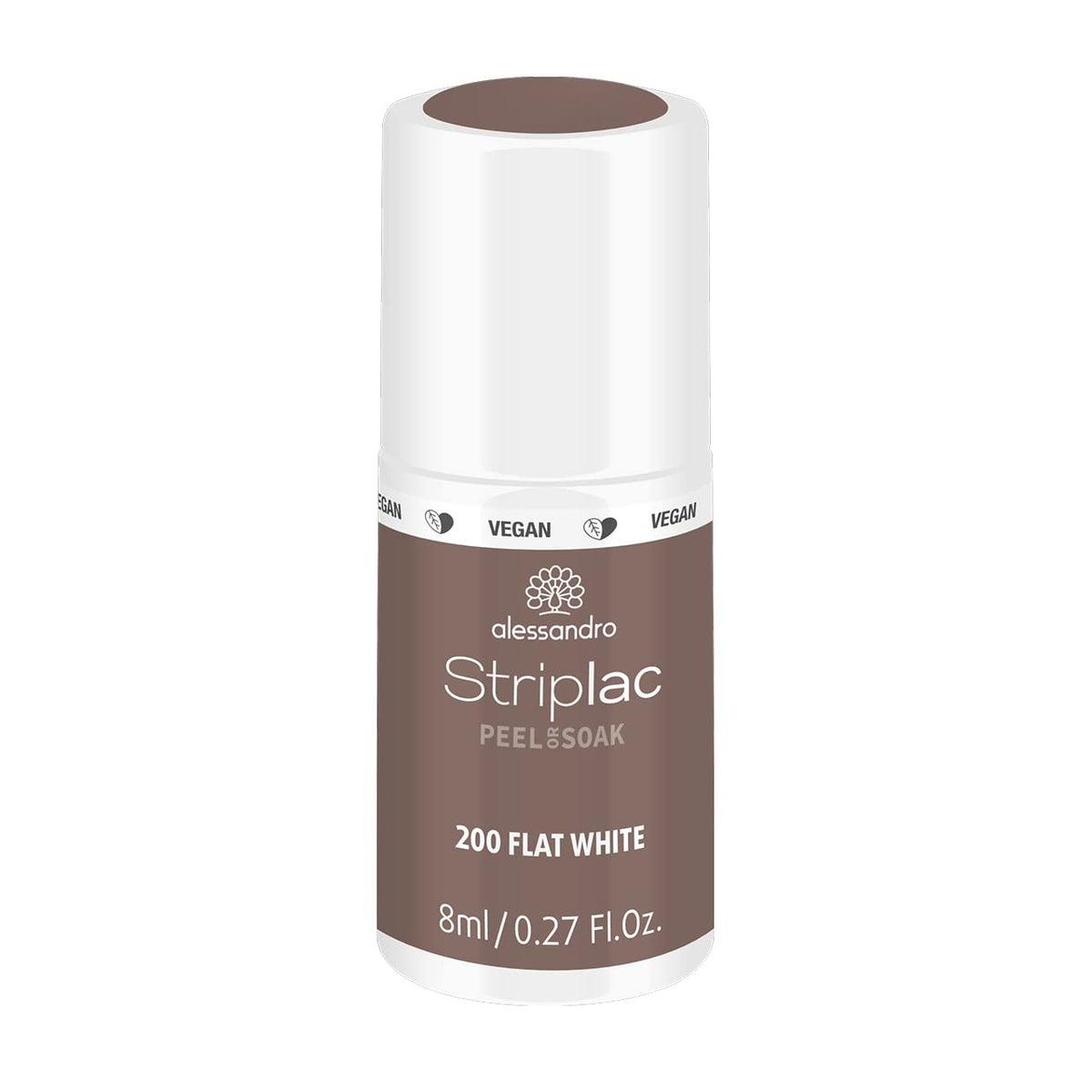 alessandro Striplac UV-Nagellack Flat White – Schonend und langanhaltend – Einfache Entfernung dank Peel-Off-Technologie – Vegan und tierversuchfrei – 8 ml