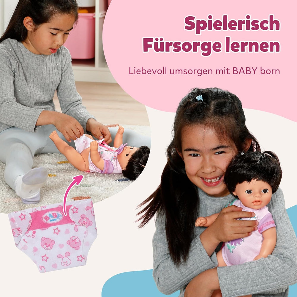 BABY Born Amy - Păpușă de 36 cm - Păpușă bebeluș cu 7 funcții pentru copii mici de la 1 an - Funcționează fără baterii - Include accesorii și saltea