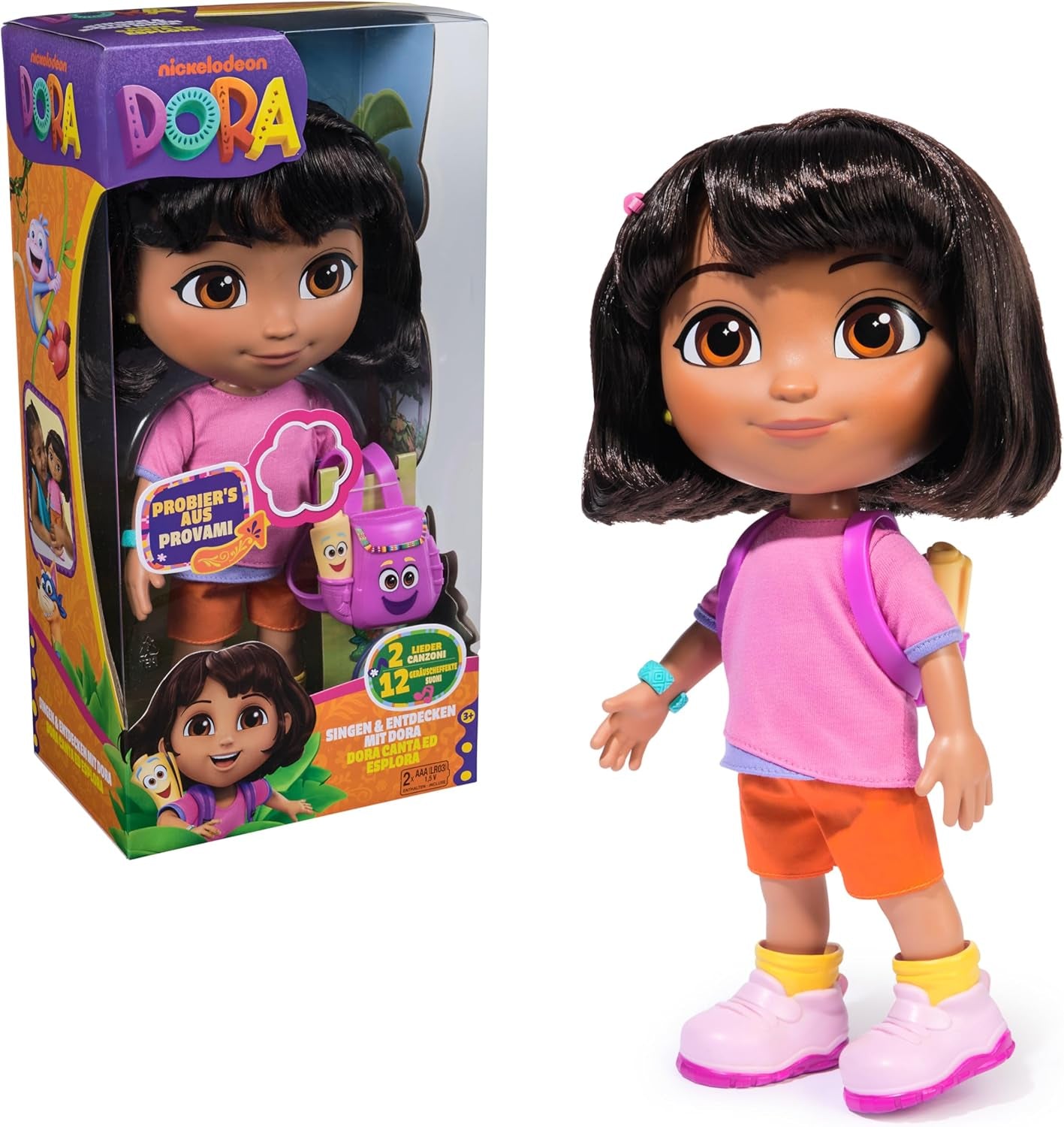 Dora - Beste Freundin Puppe - Größe 22 cm, mit kämmbarem Haar, Rucksack und AFFE Boots, bekannt aus der beliebten TV-Serie, für Kinder ab 3 Jahren