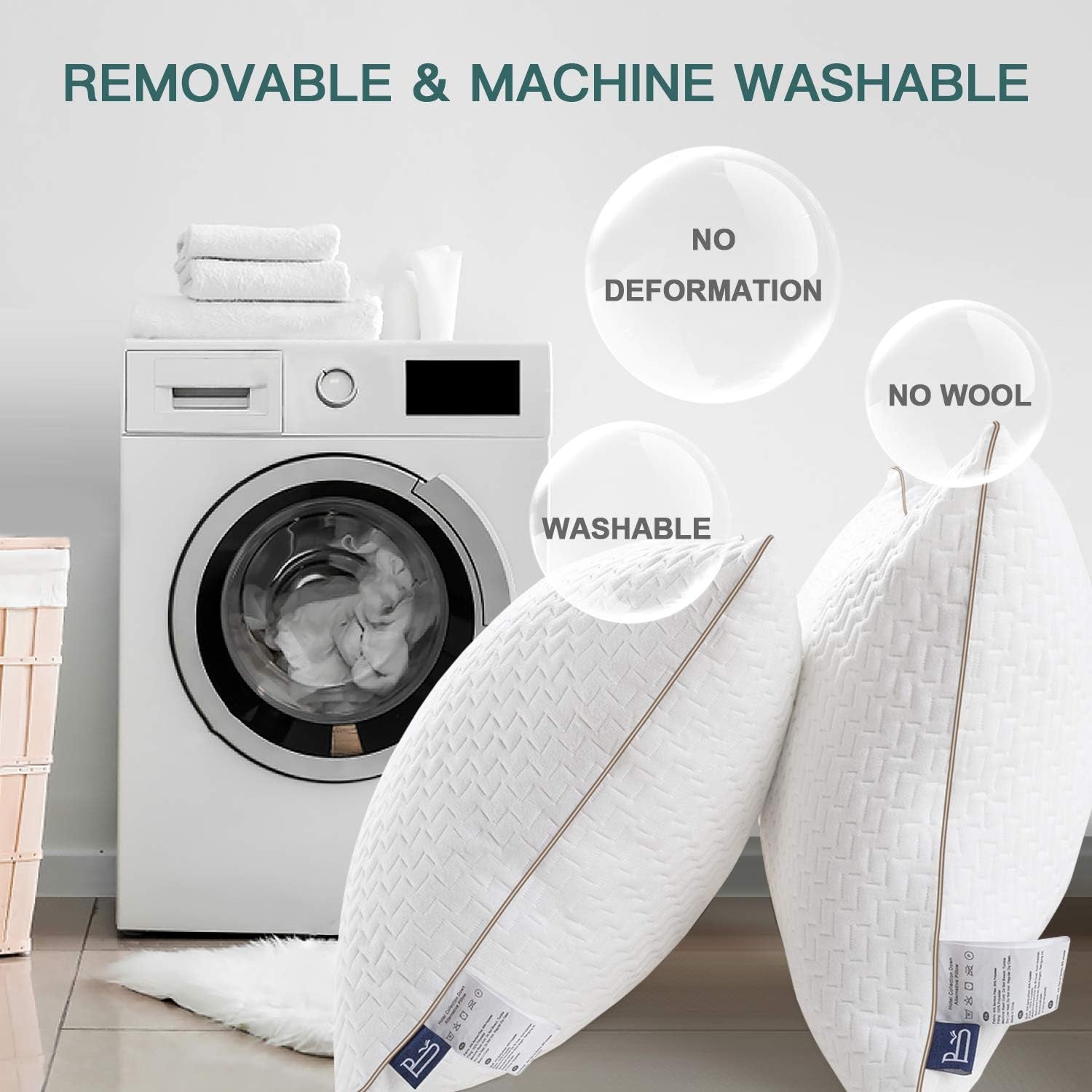 Pernă Bedstory, Pernă de dormit, 2 bucăți, Hipoalergenică, Pernă anti-praf, În jos, Calitate alternativă, Pernă de pat pentru cei care dorm pe spate, stomac și lateral, Dimensiune standard, Lavabilă, 42 X 70 Cm Perne standard Naty Shop