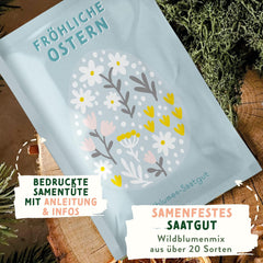 Wildflower luční semena | Velikonoční dárek semena květin, semena velikonoční trávy | Velikonoční květinová semínka a velikonoční dárky pro děti | Semena divokých květů | Balíčky semen pro divokou louku
