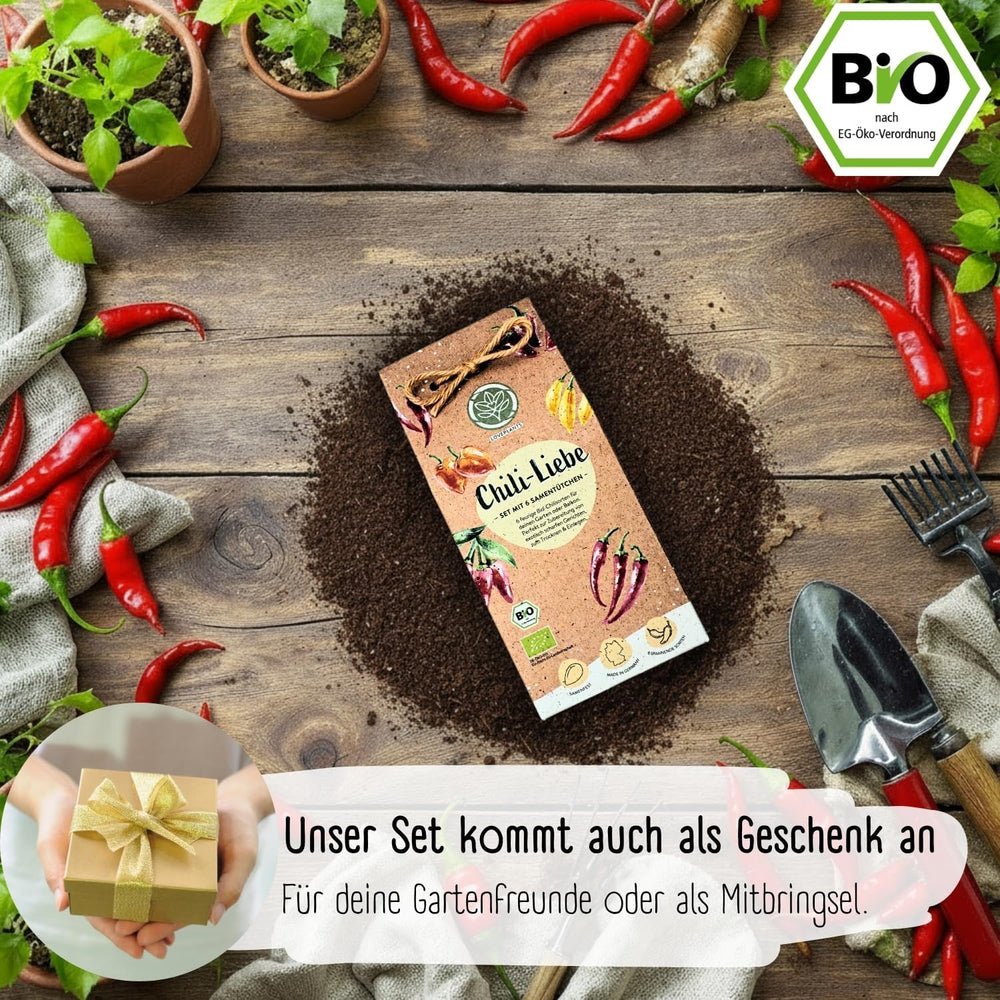 Bio Chili Seed Set - 6 Bio Chili semínek, jemně až extrémně pikantní, zdarma opylovaná kvalita | od pikantního Habanera po barevné a tradiční odrůdy chilli – Pepperoni Seeds