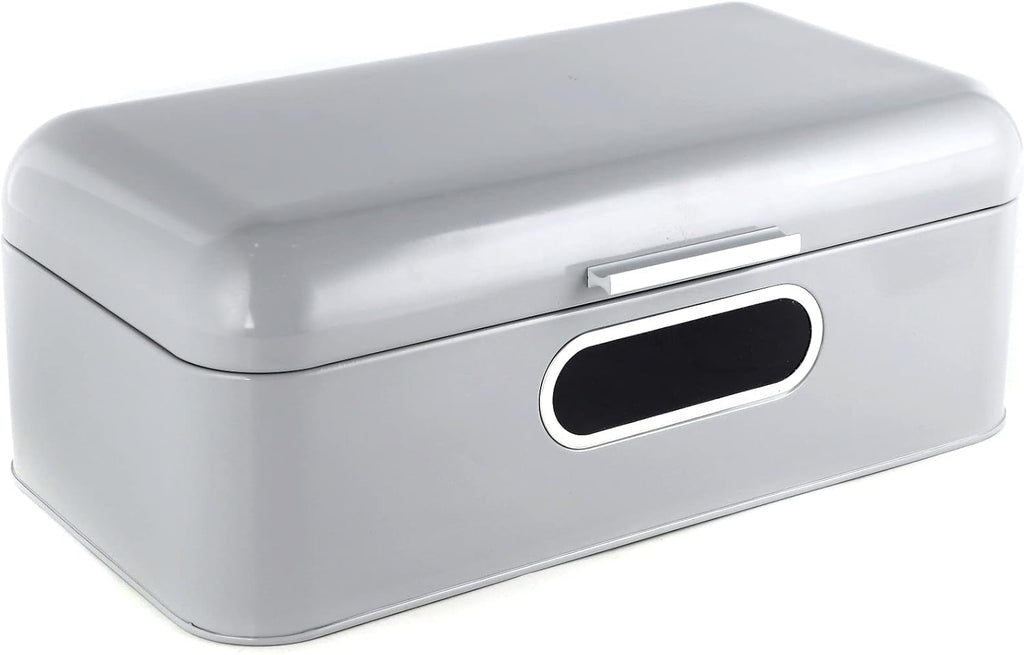 ECHTWERK coș metalic retro pentru pâine cu fereastră de vizualizare și capac, set de 3 cutii de depozitare elegante, capacitate 1,4 litri, roșu Cutii depozitare alimente Naty Shop Gri Fereastră unică mare Singur