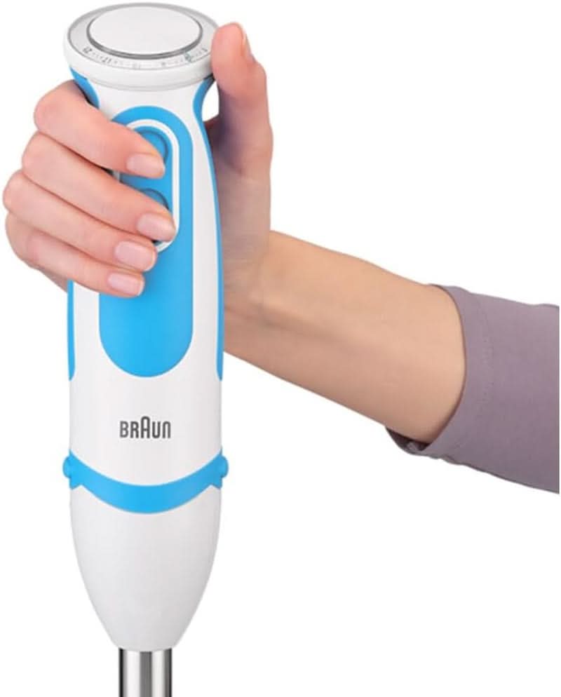 Braun Stabmixer MQ 5260WHBL Stabmixer – Multiquick 5 Vario Pürierstab Mit Edelstahl Mixfuß Und Spiralschneider, 1000 Watt, Inkl. Umfangreiches Zubehör-Set, Weiß/Blau Matka a dítě Naty Shop