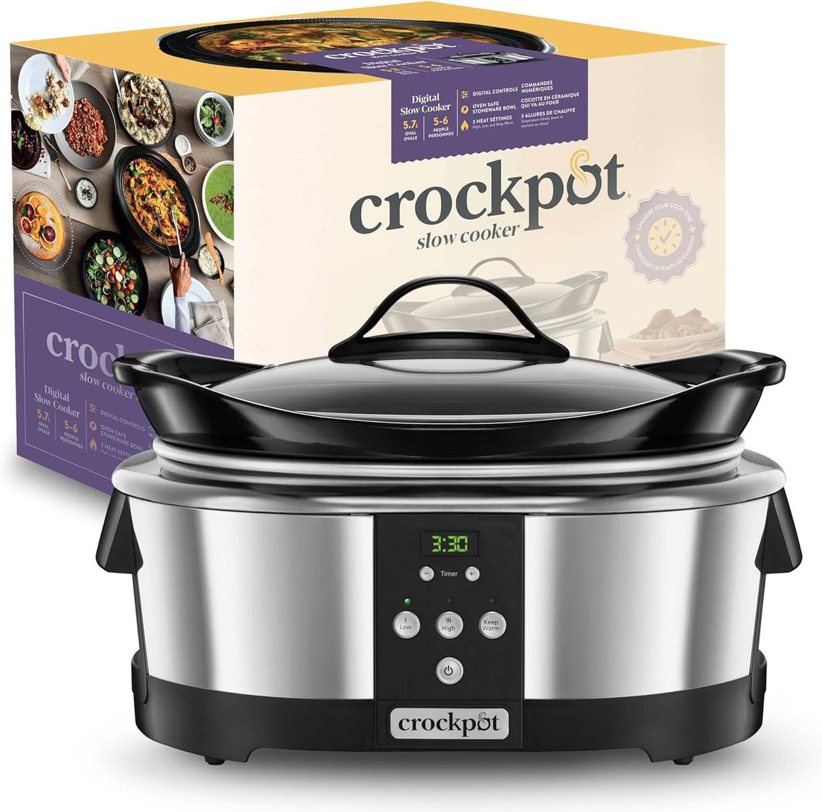Crockpot, pomalý hrnec elektronický, 5,7 l (5-6 osob) Pomalý hrnec Naty Shop Výchozí název