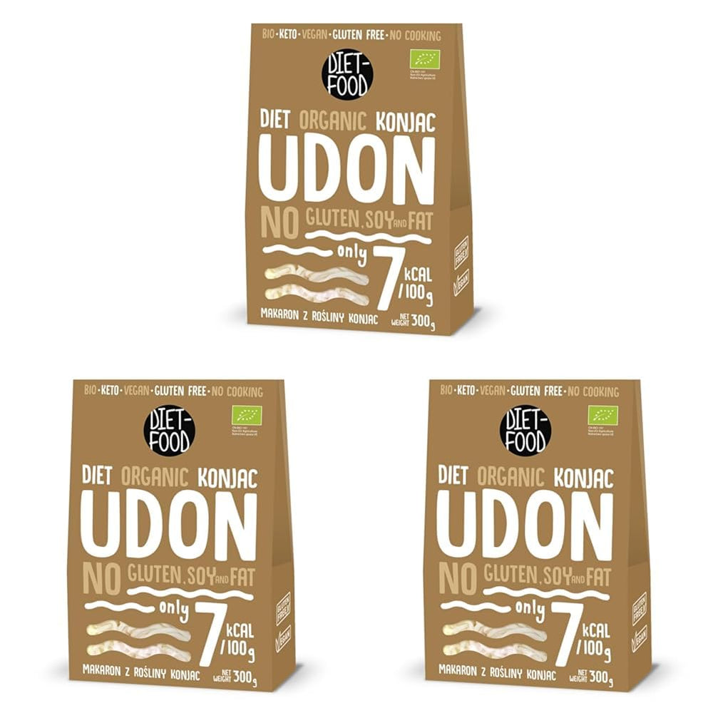 Udon Shirataki Konjac Noodles Bio 385g - Nízkokalorické, bezlepkové, veganské - vyrobené z kořene konjacu, bohaté na vlákninu DIETNÍ JÍDLO