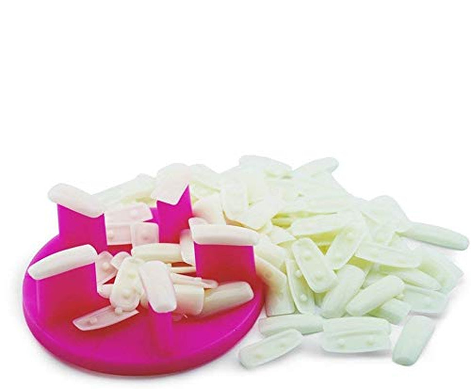 Suport din plastic pentru vârful unghiilor false, pentru exersarea afișajului din plastic, cadru pentru scaun, suport Lotus cu 100 de unghii false, instrumente pentru unghii, accesorii pentru unghii