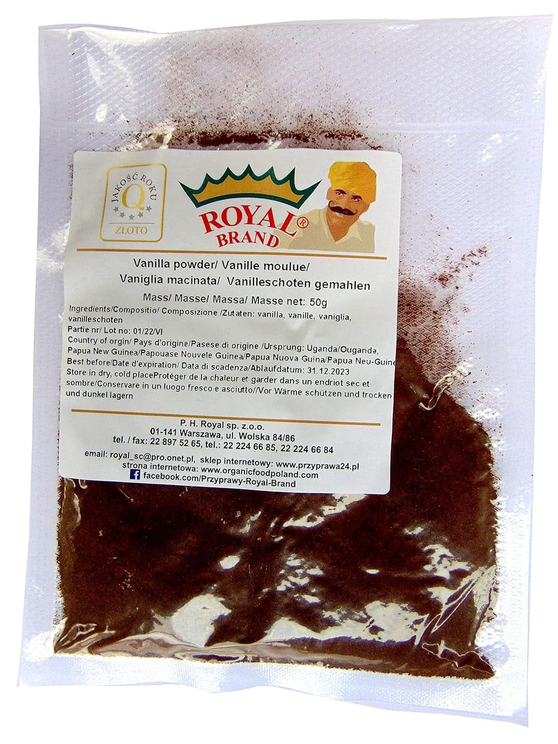 Vanilkový prášek 50 G, mletý vanilkový prášek 100% čisté Aromas Naty Shop