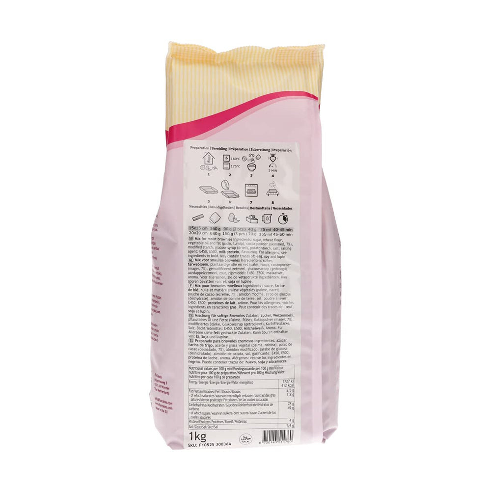 Funcakes Mix Für Cake Brownies: Einfach Zu Berübenen, Für Brownies Und Schokoladenkuchen Mit Reichem Schokoladengeschmack, Halal., 1 kg Směs na pečení a vaření Naty Shop