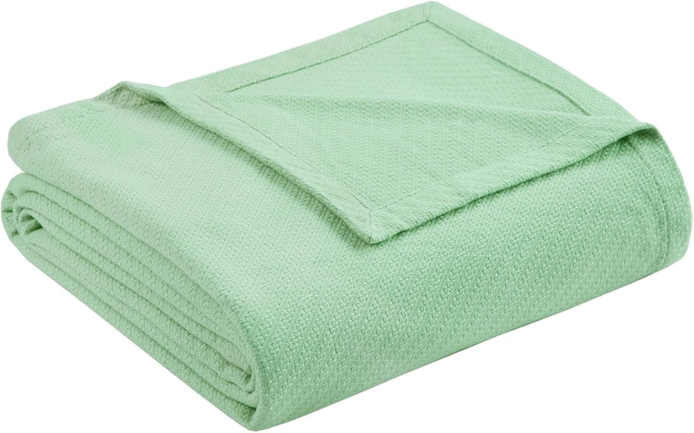 Pătură de lux Madison Park Liquid Cotton, de înaltă calitate, moale, confortabilă, 100% bumbac Ringspun, pentru pat, canapea sau canapea, Blush, Full/Queen Plapumi si pilote Naty Shop Spumă de mare Full/Queen