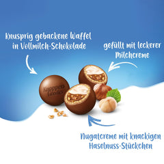 Knoppers Goodies Crunchy Minis – 1 x 180g – křupavé oplatkové kuličky plněné kousky lískových oříšků, mlékem a nugátovým krémem, zalité čokoládou