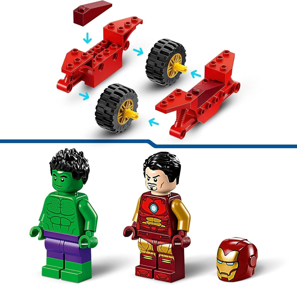 LEGO Marvel Iron Man s kolem a Hulkem, hračka na stavění superhrdinů pro děti, sada kolekce s kolem a minifigurkami, dárek pro dívky a chlapce 4 roky staré 76287 stavebnice Besuche den LEGO-Store