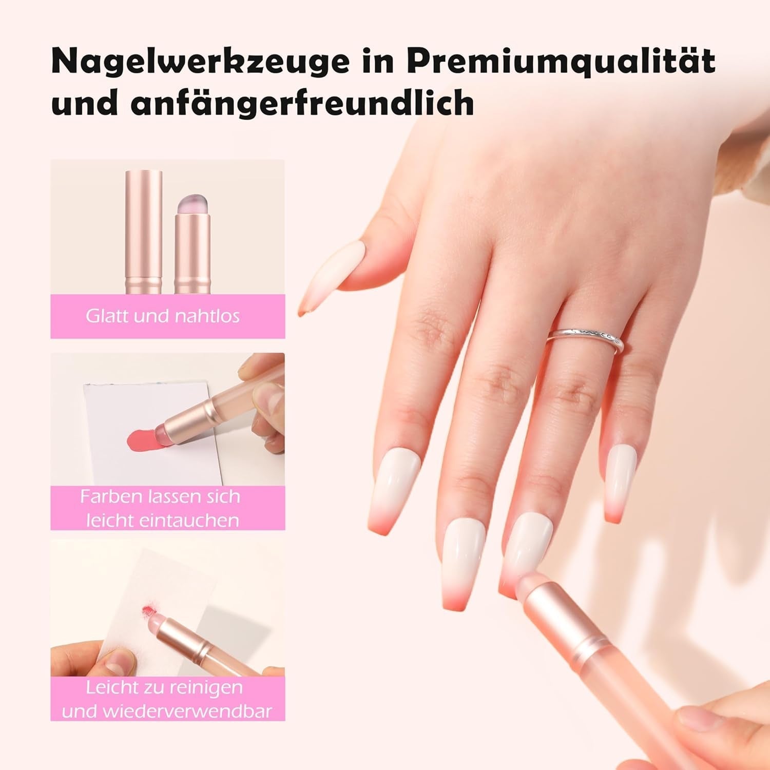 Aokitec 14 Stück Silikon Tool Nägel Pinsel Für Gel Nagellack UV, Wiederverwendbare Gel Pinsel Für UV Nagellack Chrome Nail Powder, Nail Art Zubehör Für Ombre Blush Mirror Effekt, Nägel Selber Machen