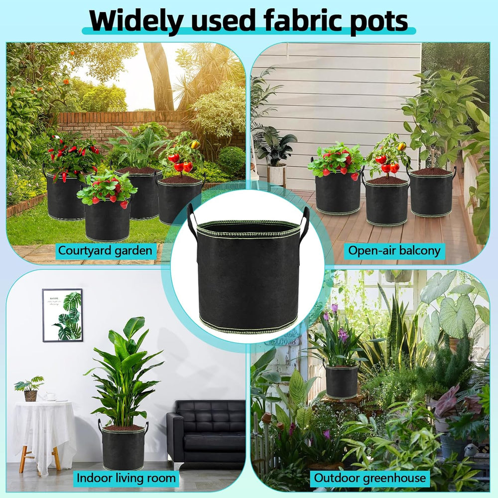 5 x 12L květináče na rajčata, netkané sáčky na sázení s držadly, zahuštěné a větrané zahradní květináče, opakovaně použitelné sáčky na sázení brambor, rajčat, zeleniny, květin a jahod