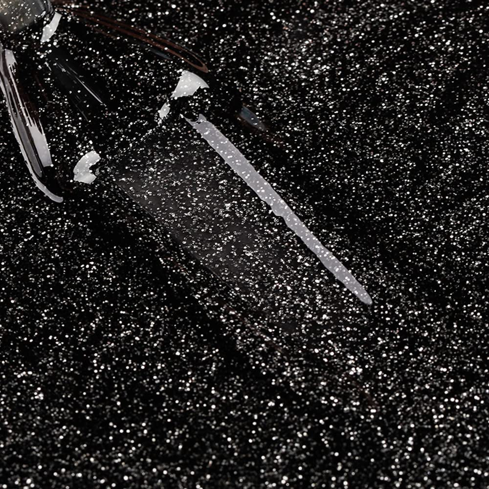 Bluesky Dětský lak na nehty - Rockstar, černé třpytky, snadno odstranitelný, netoxický, na vodní bázi, bez zápachu - lak na nehty pro děti zdarma, 5 ml, balení 1 ks