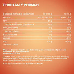 Ironmaxx Phantasty - Creamy Peach 250G Dávka | Vegan Geschmackspulver Mit Echten Frucht- Oder Nussstückchen | Perfekter Zuckerersatz Sweeteners Naty Shop