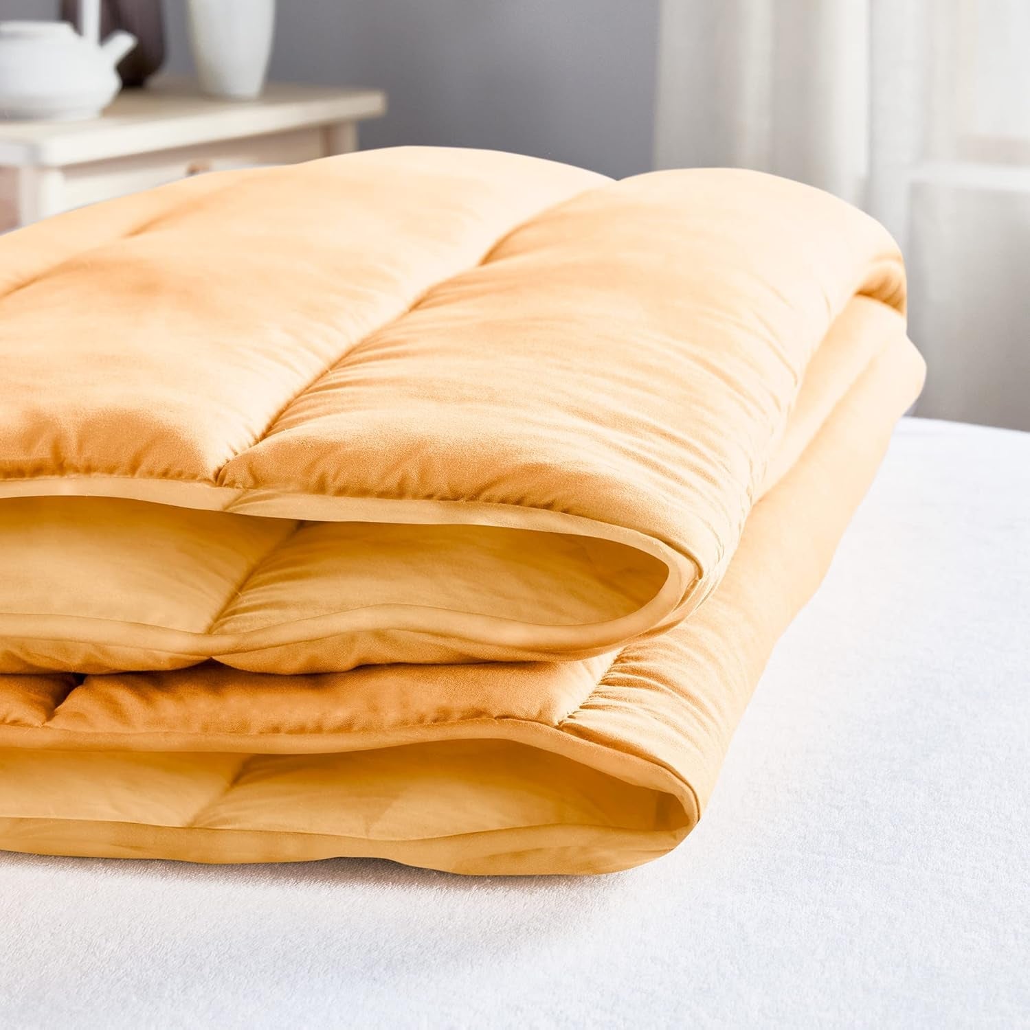 Pikolin Home - Plapumă reversibilă 300 G - Umplutură nordică bicoloră - Pentru pat 90 - confortabilă, caldă, respirabilă, Mallow, 150 X 220 Cm Plapumi si pilote Naty Shop