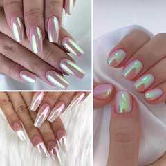 Chrome Nail Powder Aurora Ice Shimmer Chrome Pigment Pulver 4PCS Crome Pulver Nägel Nail Art Nageldesign