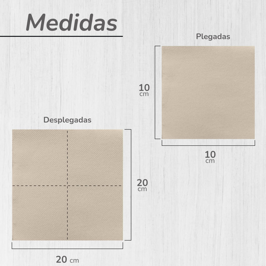 - 600 bucăți de șervețele de cocktail marca Bio-Eco - Culoare Naturală - 100% Reciclabile - Micropoint - 10 X 10 Cm (Pliate) Și 20 X 20 Cm (Nepliate)
