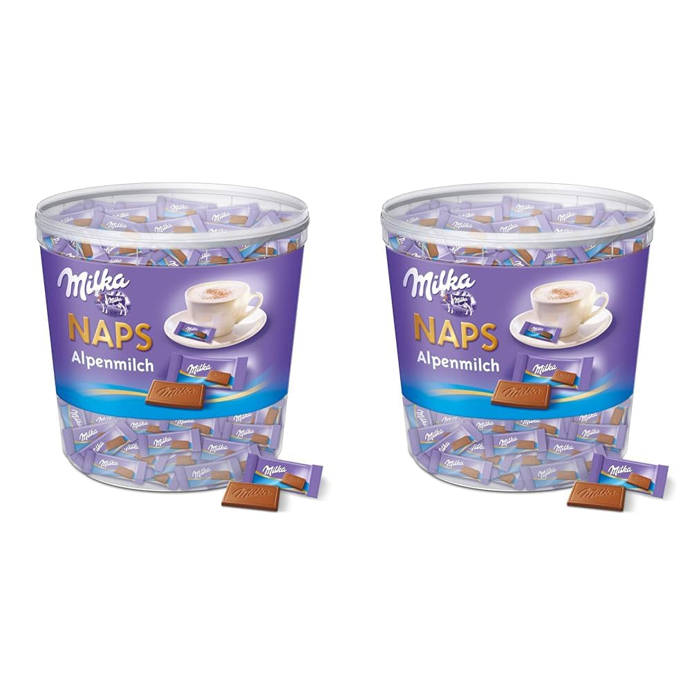 Naps Alpine Milk 1 x 1 kg, rozpouštějící se v ústech mini čokoládové čtverečky jemné alpské mléčné čokolády, krabička (balení 2 ks)