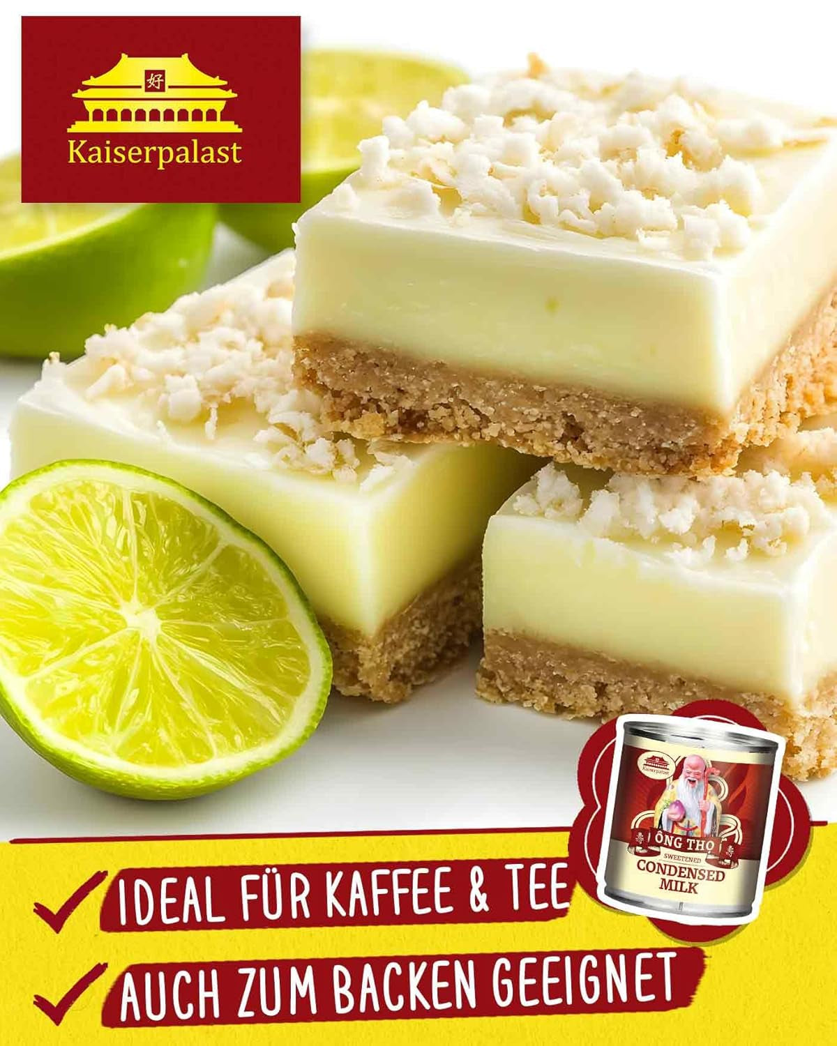 Kaiserpalast Kondenzované mléko 8% Fettanteil, gesüßt, zum Süßen von Kaffee und Tea oder zum Cochen und Backen, 1 x 397 g