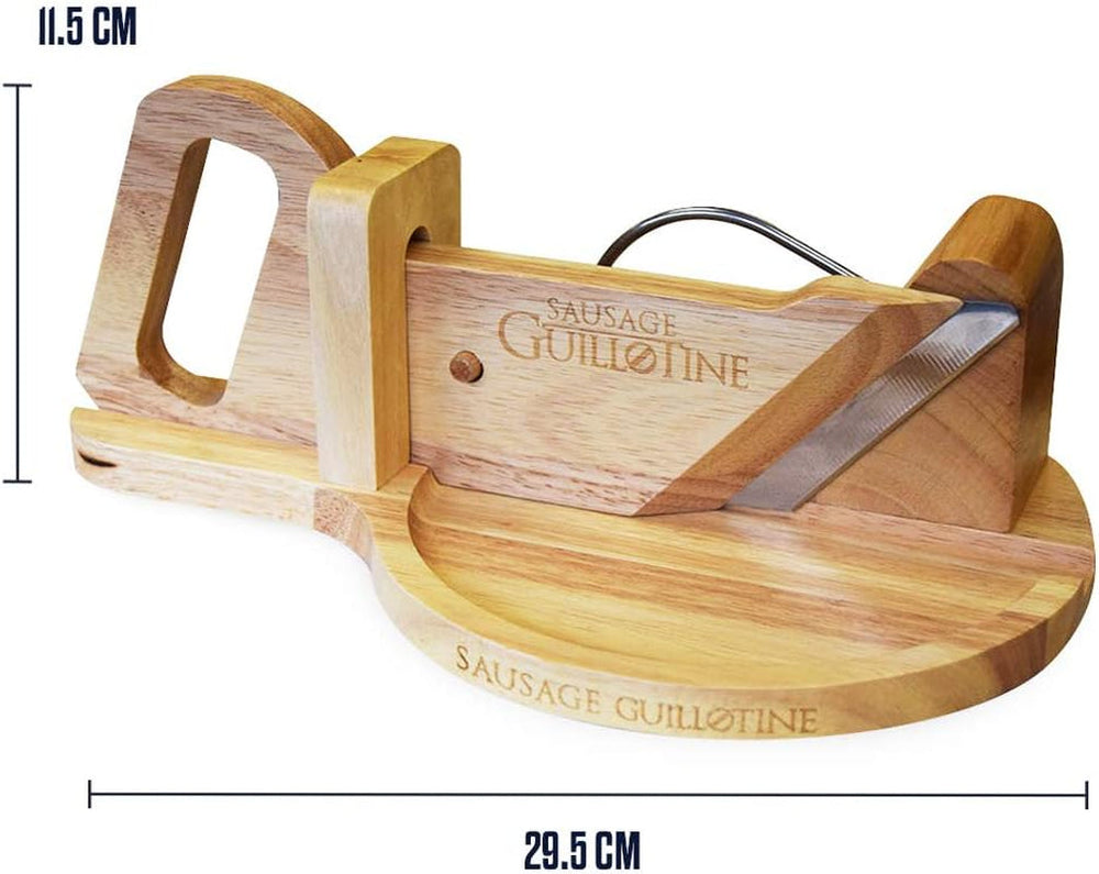 Tradiční řezačka klobás - Gilotina na klobásy - 30 X 19 X 12 cm - Drtiče a kráječe z masivu Naty Shop