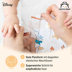 Značka Amazon: Mama Bear Disney Ultra Dry plenky, velikost 3 (4–9 kg) – měsíční krabička, bílá, počet 172 (2 balení po 86)