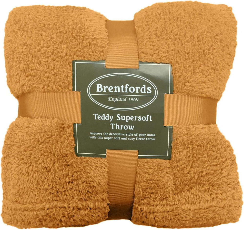Brentford's Teddy Fleece deka Velká deka na postel Plyšová super měkká teplá pohovka Přehoz přes postel Černá - 150 X 200 Cm Postele a deky Besuche den Brentfords-Store Žlutá okrová 125 X 150 Cm