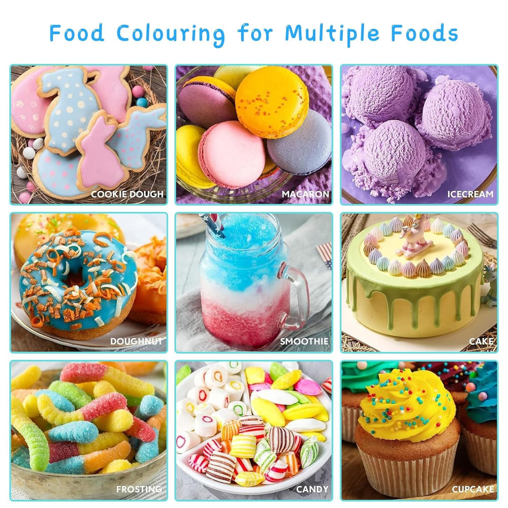 Colorant alimentar lichid 10ml x 10 culori, set de coloranți alimentari concentrați pentru glazură de tort, pentru copt, decorare, gătit și fondant. Colorant alimentar vibrant curcubeu pentru meșteșuguri DIY
