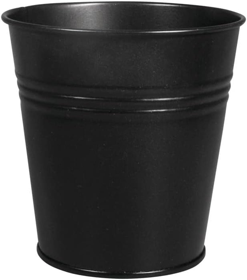 Rayher 25194576 Ghiveci metalic pentru știft și cui Rayher, diametru 13 cm, înălțime 12 cm, negru