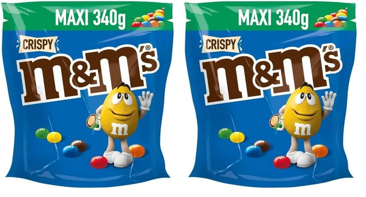M&M'S Crispy, Chocolate Crispy Lentils a Crispy Center, Čokoláda, 1 balení (1 x 340 g) (balení 2 ks)