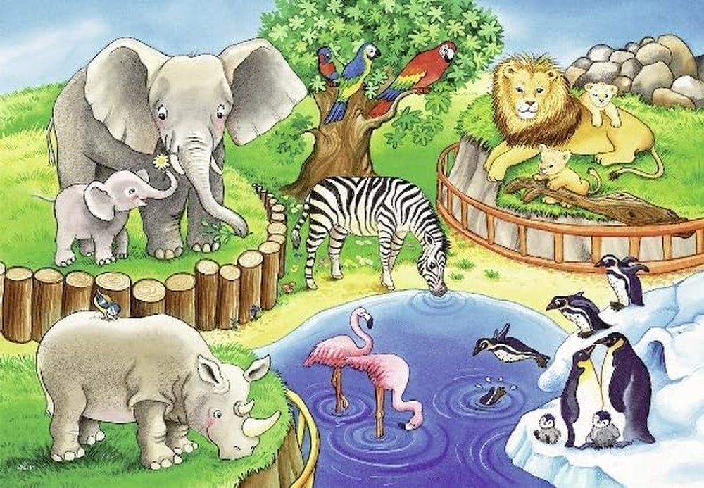 Ravensburger Puzzle pro děti - 07602 Zvířátka v ZOO - Puzzle pro děti od 3 let, s 2X12 dílky Puzzle Naty Shop