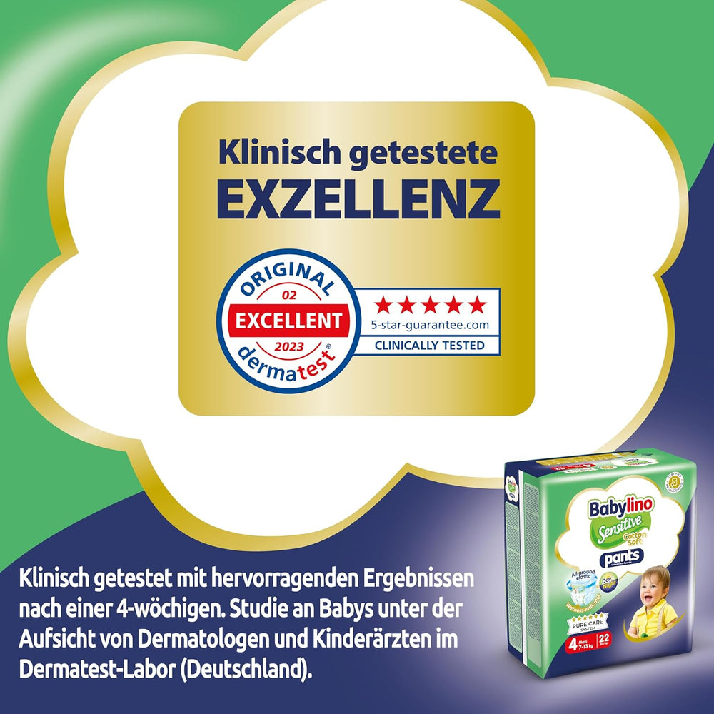 Pleny Sensitive Cotton Soft, velikost 4, Kalhotky Maxi (7-13 kg), 22 kusů