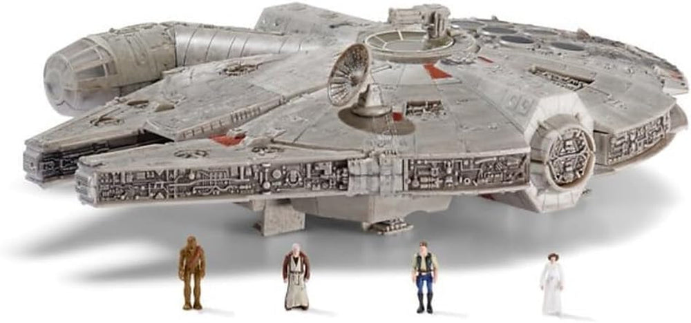 Star Wars Micro Galaxy Squadron SWJ0332 - Millennium Falcon, vehicul oficial de 22,5 cm cu lumini, sunet și figurine Action figures Naty Shop Singur