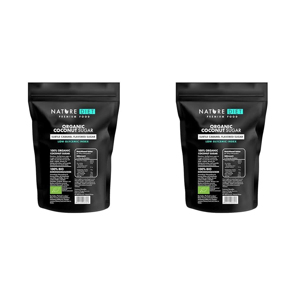 Bio kokosový cukr, karamelová příchuť, 1,5 Kg sladidla Naty Shop