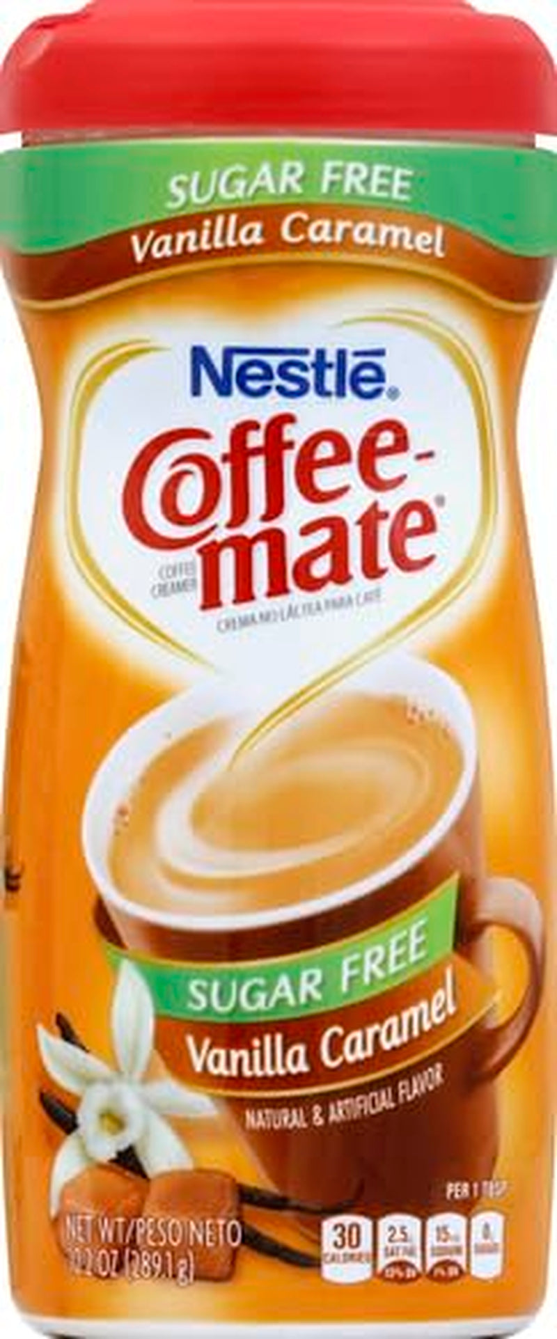 Coffee-Mate Vanilkový karamel, Prášková smetana do kávy bez cukru, Kaffeesahne Pulver - Vanille Karamell - OHNE ZUCKER! z USA