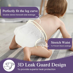 Ekologické plenky pro novorozence velikost 1 (3-5 kg) Ultra tenké měkké hypoalergenní pro citlivou pokožku 3D ochrana proti prosakování Prémiový indikátor vlhkosti při denním a nočním nošení 180