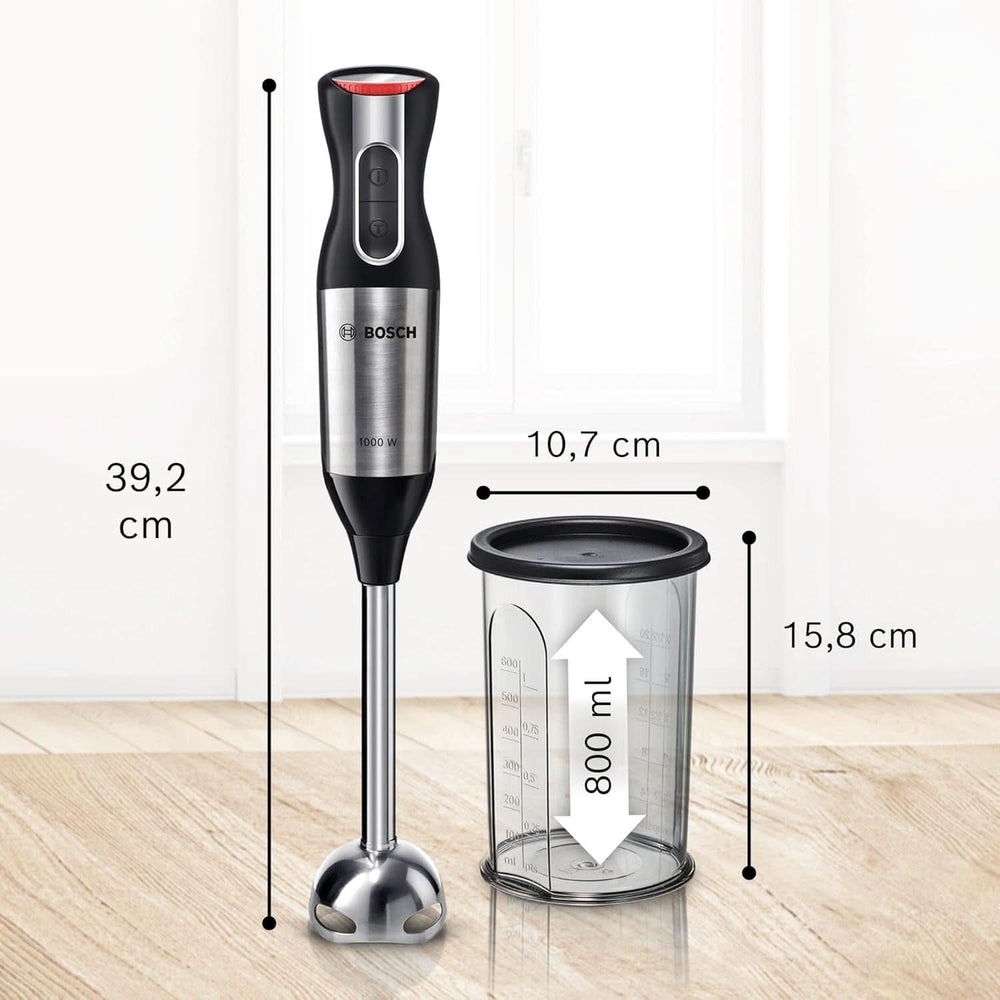 Bosch Ergomixx Style Stabmixer MS6CM61V2, Vakuum-Funktion, Vakuum-Pumpe, Vakuum-Beutel, 4-Klingen-Messer, 12 Stufen, Turbo-Funktion, 1000 W, Schwarz/Anthrazit Mama si Copilul Naty Shop