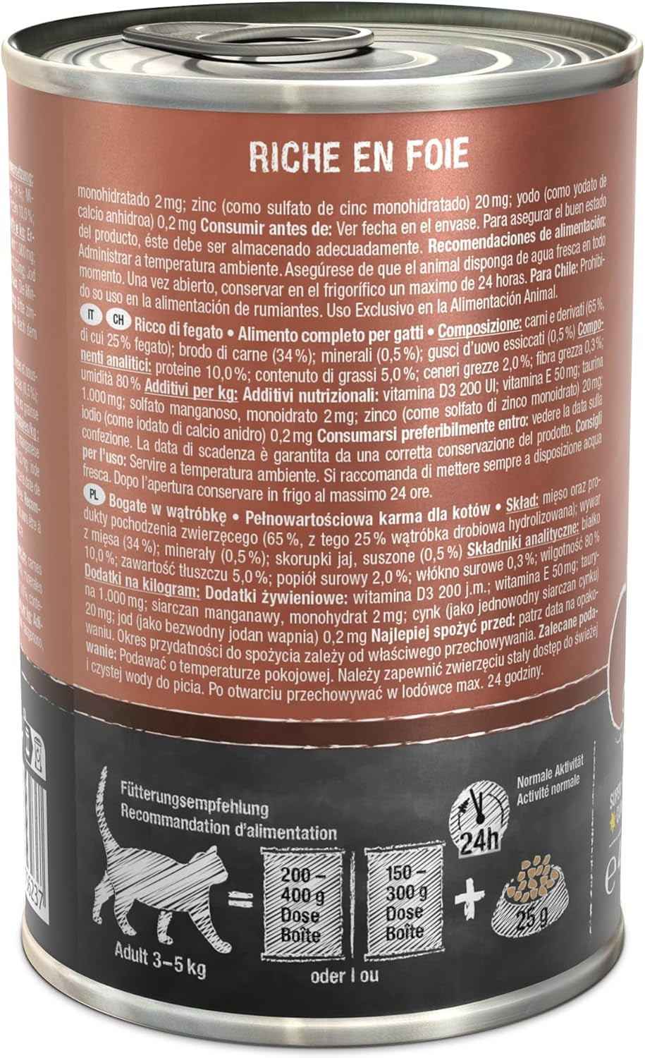 LEONARDO Hrană umedă [6x400g ficat] | Hrană umedă fără cereale pentru pisici | Hrană umedă completă la conservă