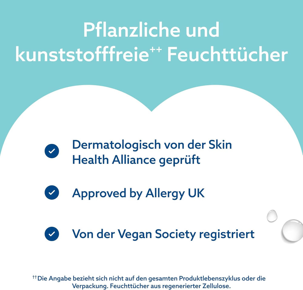 Vlhčené ubrousky WaterWipes Sensitive+ On The Go, 100 ubrousků (10 balení), 3 v 1 čistí, pečuje, chrání, 99,9 % vody, ubrousky bez parfemace