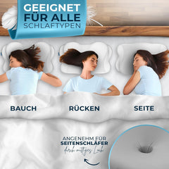 Pernă ortopedică [Innovation Award for Ergonomics Nominated] Pernă pentru dureri de gât Fabricată din spumă cu memorie | Pernă pentru susținerea gâtului Rulou ergonomic pentru gât Pernă pentru dormit lateral Gri Perne ortopedice cervicale Naty Shop