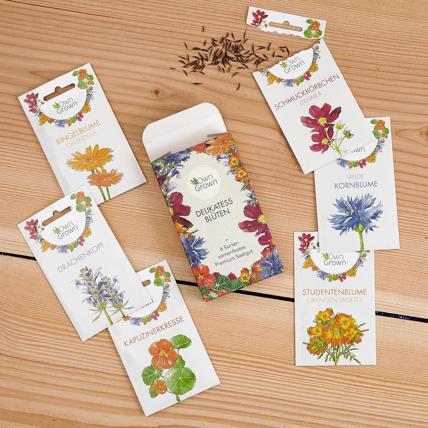 Essbare Blumen Samen Set : Delikatess Blumen Blumensamen Set se 6 Sorten Blumen Saatgut – Essbare Blumen Samen – Essbare Blumen für Torte – Essbare Blüten Tortendeko – Blumen Essbar von OwnGrown