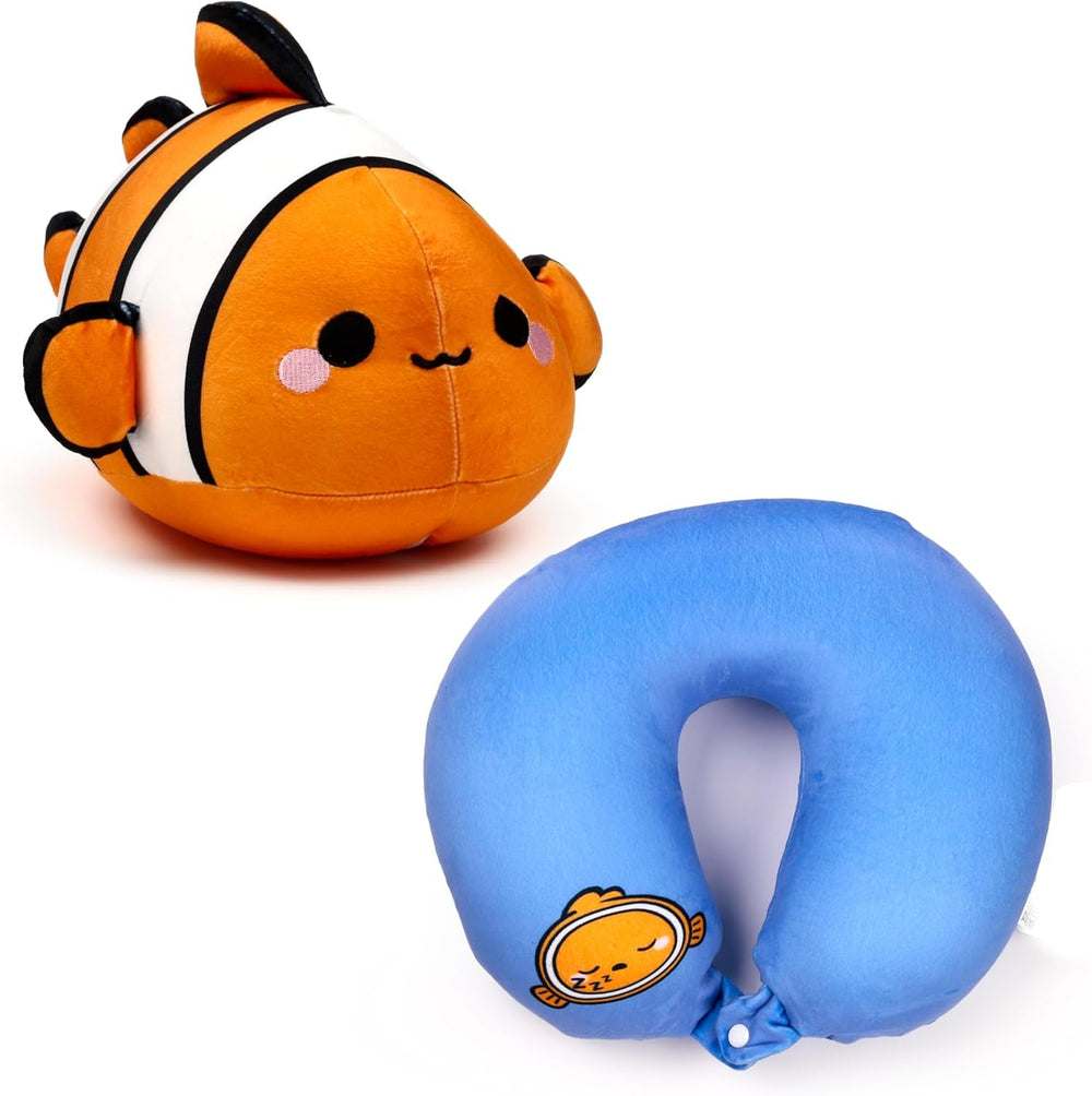 Puckator Swapseazzz Adoramals ocean clownfish 2-in-1 pernă de călătorie și jucărie moale Perne calatorie Naty Shop Titlu implicit