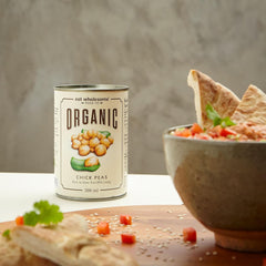 Jezte zdravou organickou cizrnu, 400 g (balení po 12) - vařená ve vodě, bez přidané soli, 100% přírodní, zdroj bílkovin, veganská, bez BPA a CO2 neutrální balení