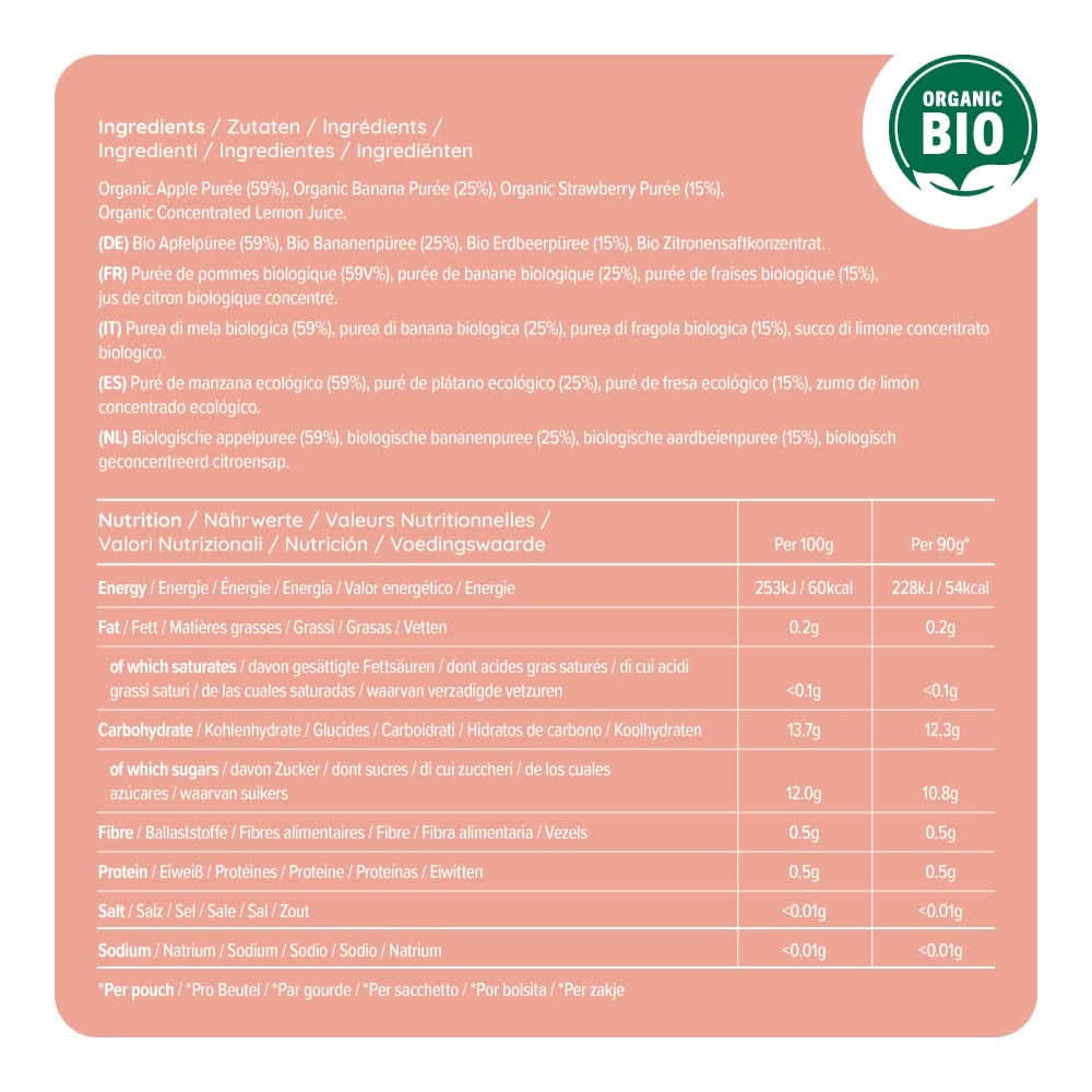 Mama Bear, bio pyré různé ovoce, sada 6 x 90 gramů Mother and Child Naty Shop