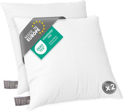 FAM Home Pernă 80X80 Set de 2 Microfibre moi - Pernă 80X80 Suferă de alergii Cu suport optim pentru gât și cap - Pernă interioară Respirabilă Reglarea umidității Antibacteriană Perne ortopedice cervicale Naty Shop Set de 2 80X80 Cm