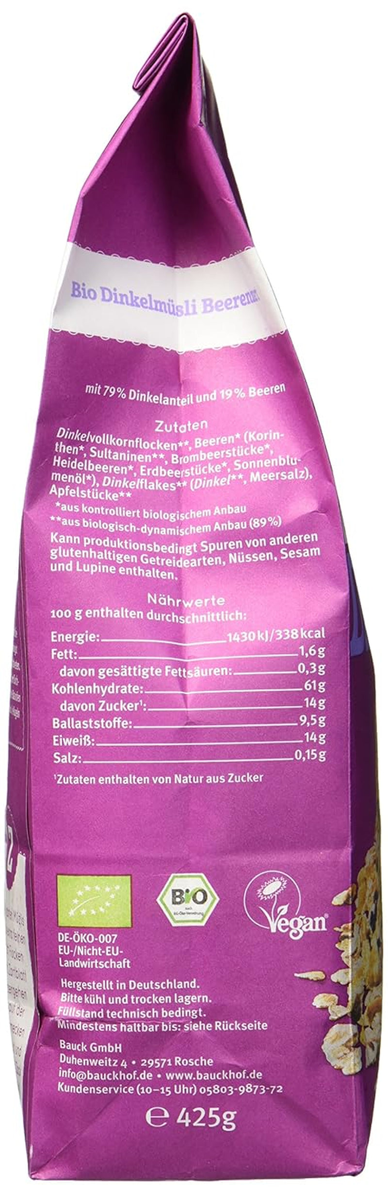 Hof müsli s příchutí špaldových bobulí, neslazené, 425 g