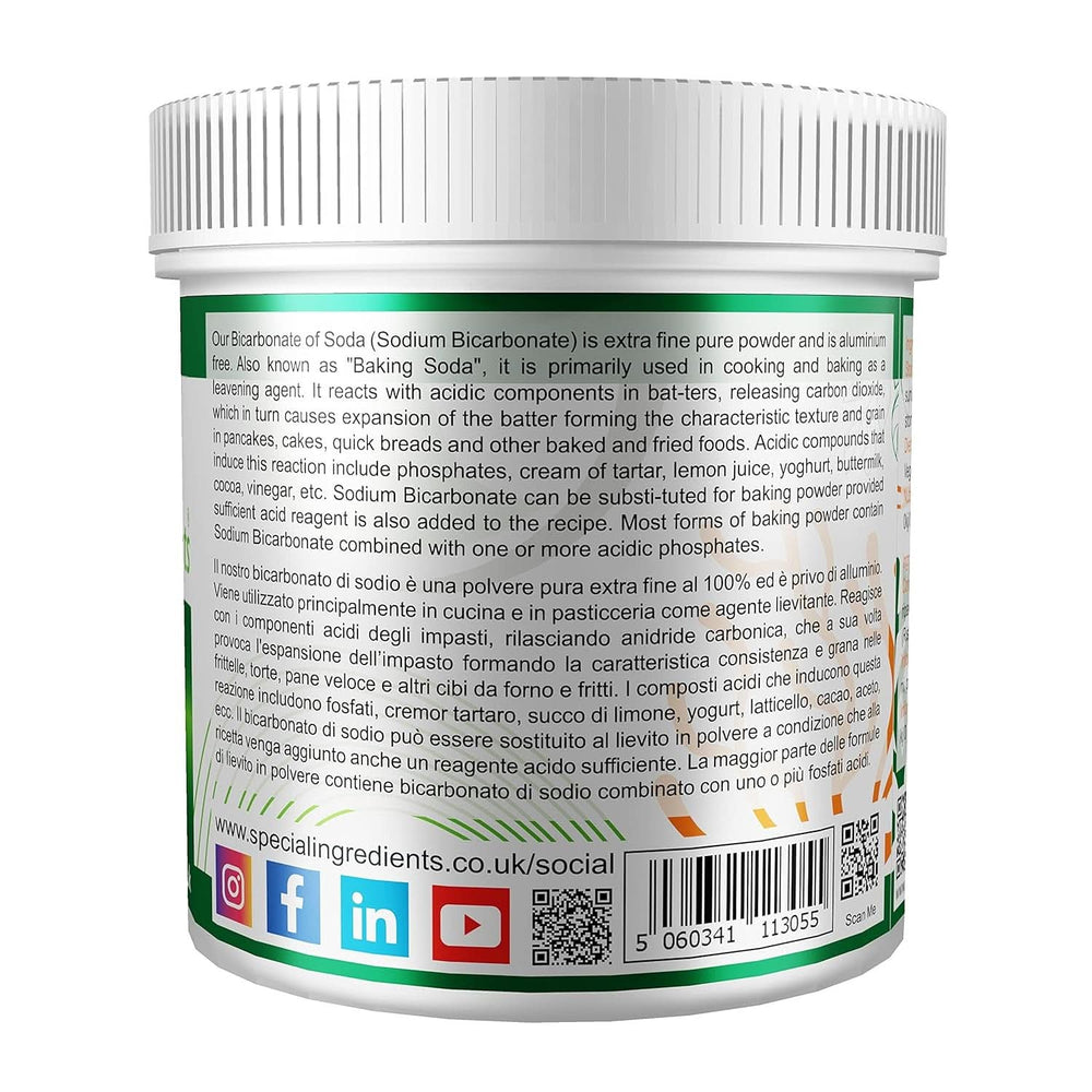Speciální ingredience Natriumbikarbonat - Premium Qualität Extra Fine Powder, Vegan, Gvo-Frei, Glutenfrei - Recycelbarer Behälter Kitchen Naty Shop