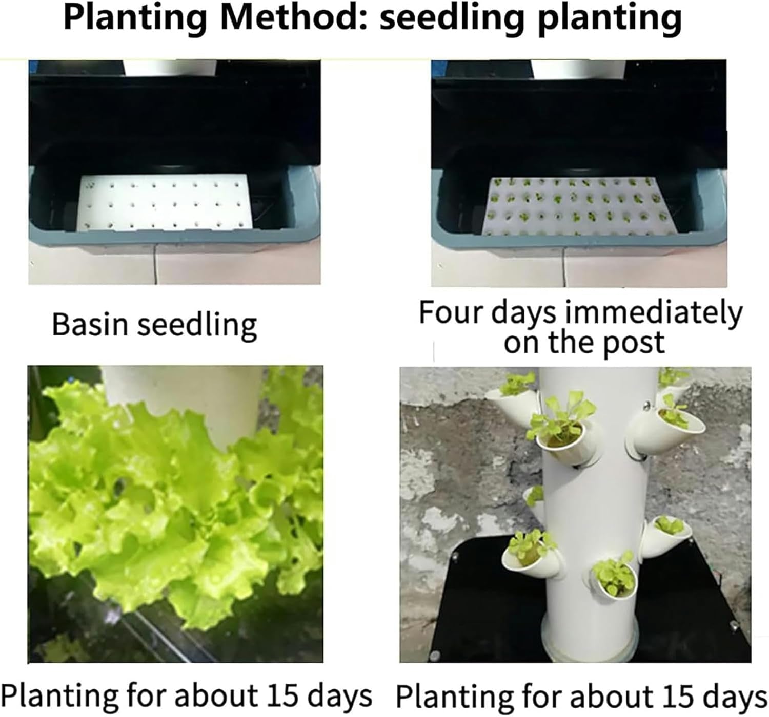 Hydroponická věž s 30 kapslemi, systém hydroponického pěstování, sada pro aeroponické pěstování bylinek, ovoce a zeleniny s pumpou na zvlhčování, adaptér, síťovaný hrnec, časovač na bylinky, ovoce a zeleninu